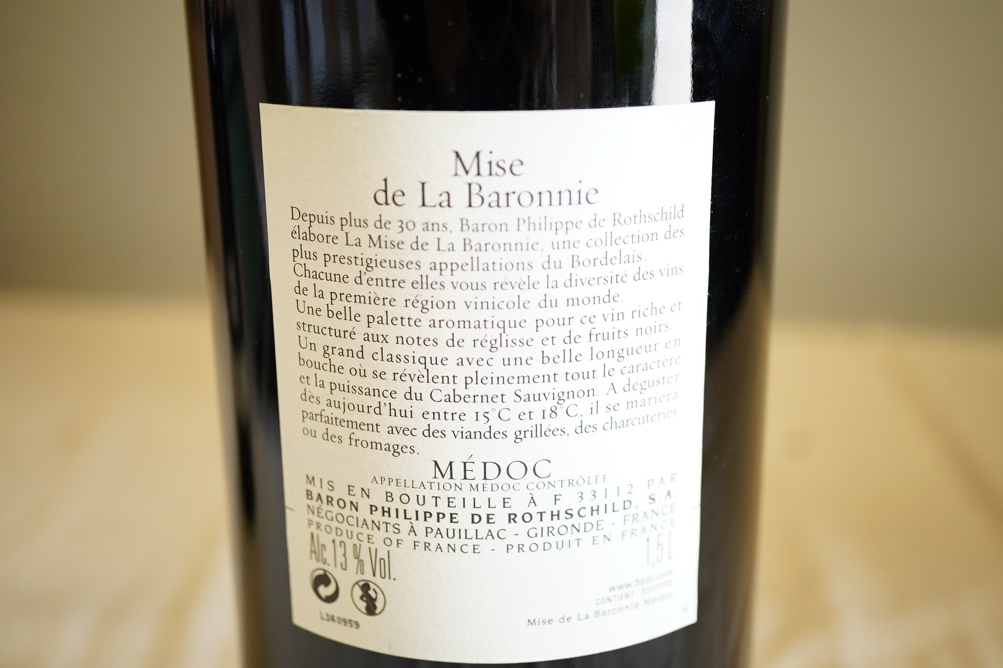 Domaine Barons de Rothschild Lafite, Mise de la Baronnie Médoc, 2012